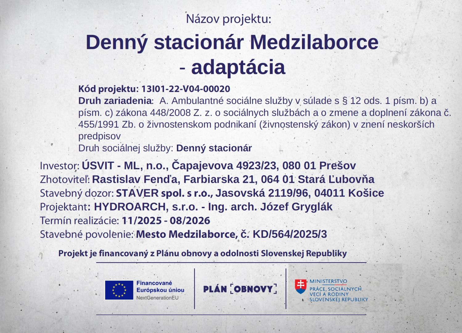 Projektový plagát - ML-Denný stacionár